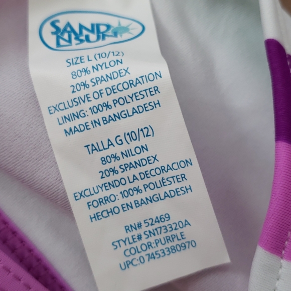 Sand and Sun Bikini Top Girl L 10-12 - Picture 4 of 6